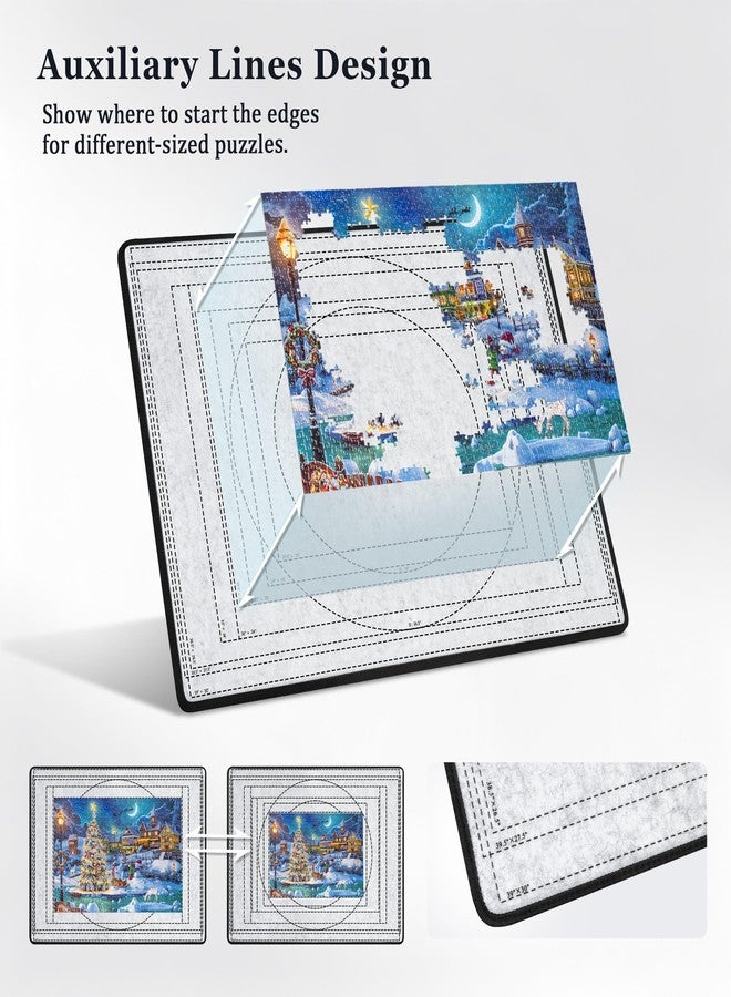 Becko US 2000-pc Foldable Puzzle Board with 6 Colorful Trays & TPU Cover, Portable & Lightweight Puzzle Table, Felt Mat with Auxiliary Lines for Storage, for 2000 1500 1000 Pieces Puzzles (Light Gray) - Image 4