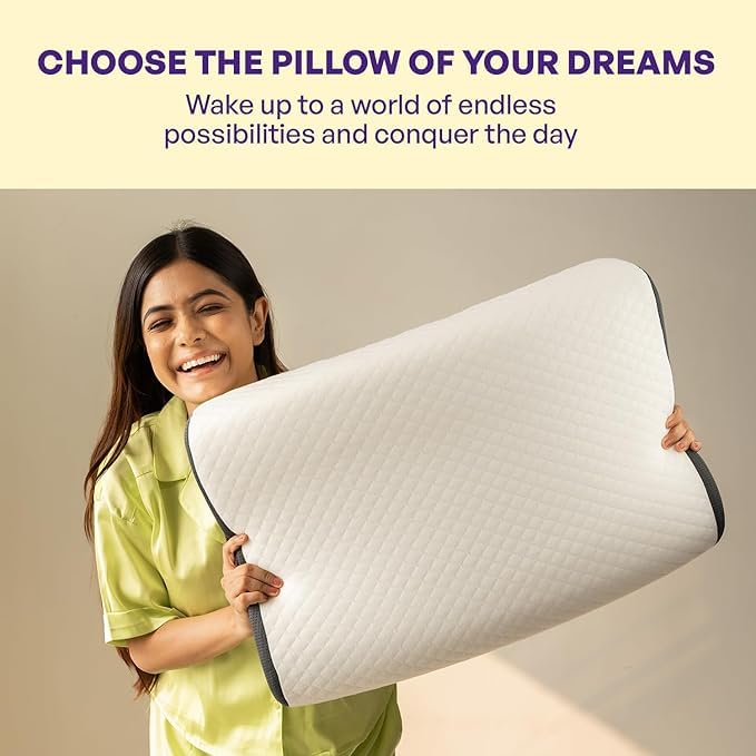 MASHUR FAB Ultimate Cervical Neck Pillow for Pain Relief Sleep Improves Posture Spinal Alignment Neck Pain Relief Cushion with Ultra Responsive Memory Foam Skin Friendly Cover - Image 2