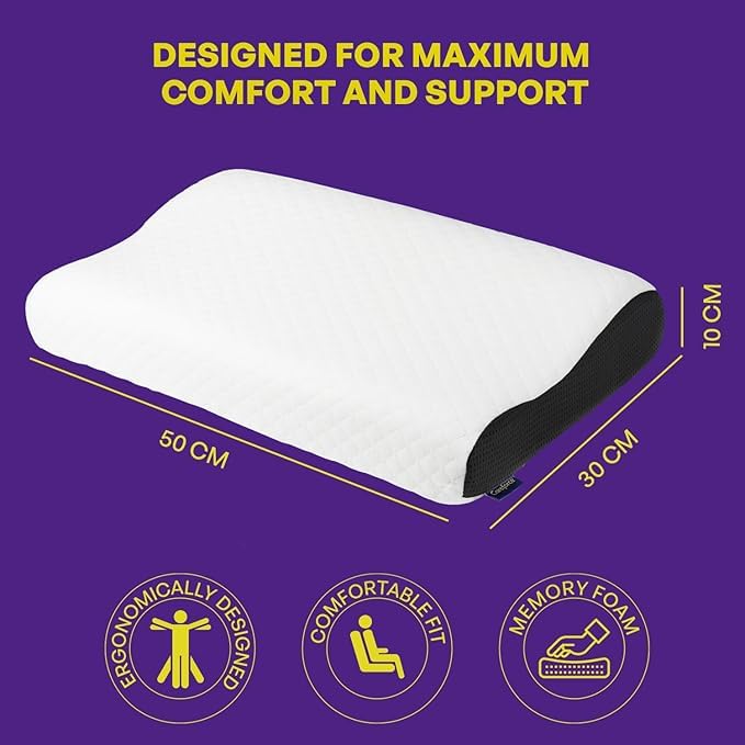 MASHUR FAB Ultimate Cervical Neck Pillow for Pain Relief Sleep Improves Posture Spinal Alignment Neck Pain Relief Cushion with Ultra Responsive Memory Foam Skin Friendly Cover - Image 4