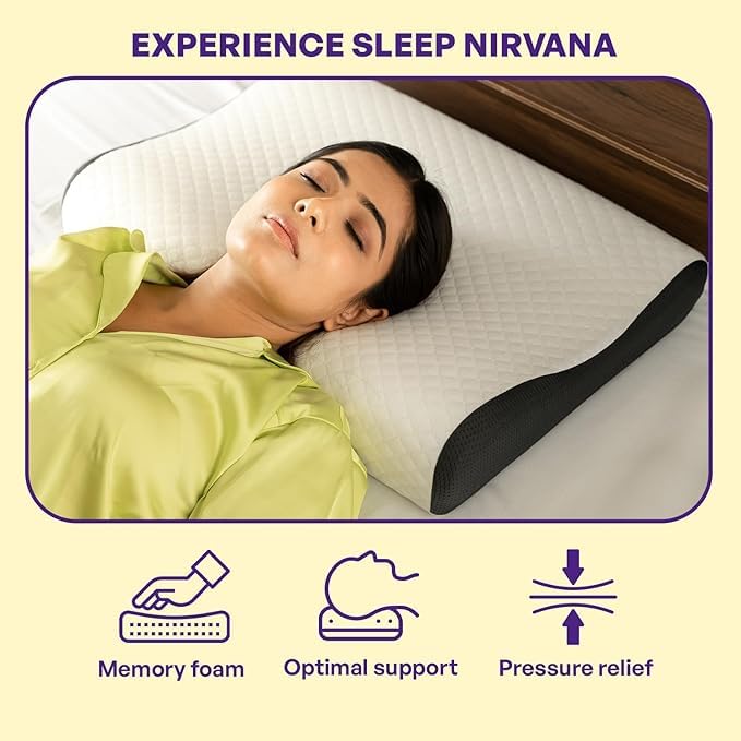 MASHUR FAB Ultimate Cervical Neck Pillow for Pain Relief Sleep Improves Posture Spinal Alignment Neck Pain Relief Cushion with Ultra Responsive Memory Foam Skin Friendly Cover - Image 5