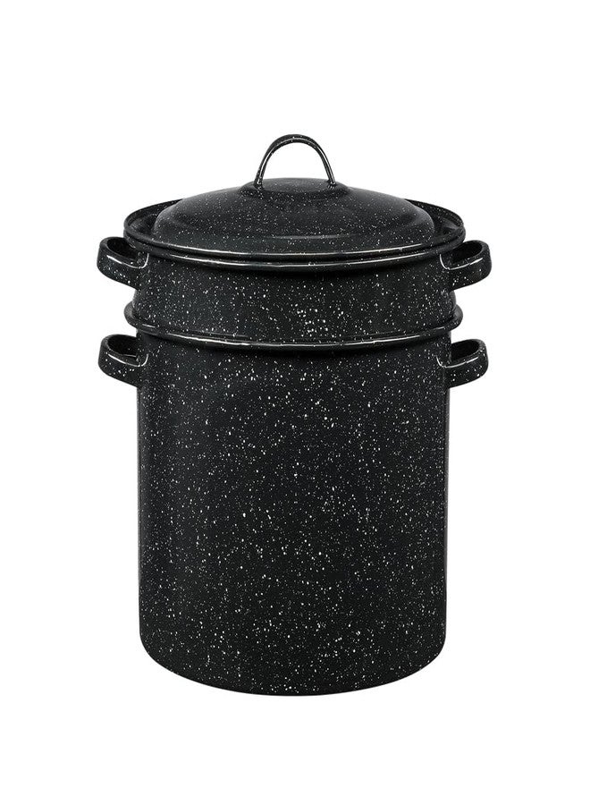 Granite Ware 7.5 Qt 3 Piece Multiuse Pasta Pot Set, Strainer Pot with lid. (Speckled Black) Seafood, Soups, Sauce, Large Capacity. Easy to Clean. Dishwasher Safe. - Image 2
