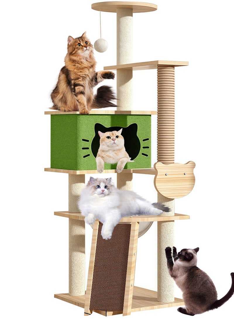 Kidle Cat Tree Cat Climbing Frame with Space Capsule Cat Scratching Post Cat Toys 130*50*40cm - Image 1