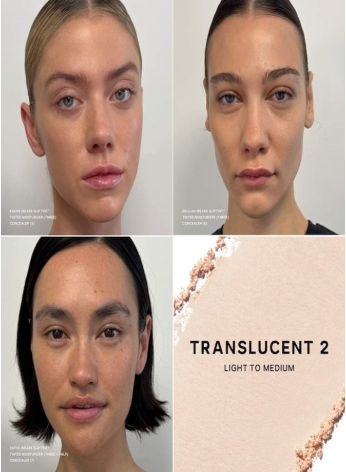 Saie Slip Tint™ Undetectable Baked Setting Powder , Translucent 2 - light to medium 7g – Lightweight, Blurring, Shine-Control Finishing Powder - Image 2