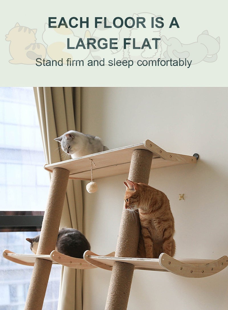 Kidle Cat Tree Cat House Cat Climbing Frame Small House Solid Wood Against the Wall Cat Scratching Board Cat Jumping Platform Climbing Post Wall Type - Image 5