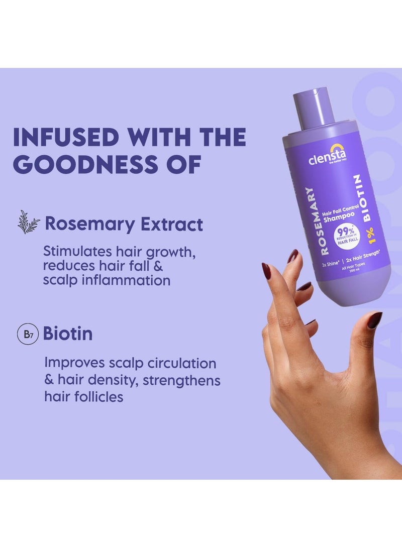 Clensta Rosemary Hair Fall Control Shampoo -250ml - Image 3