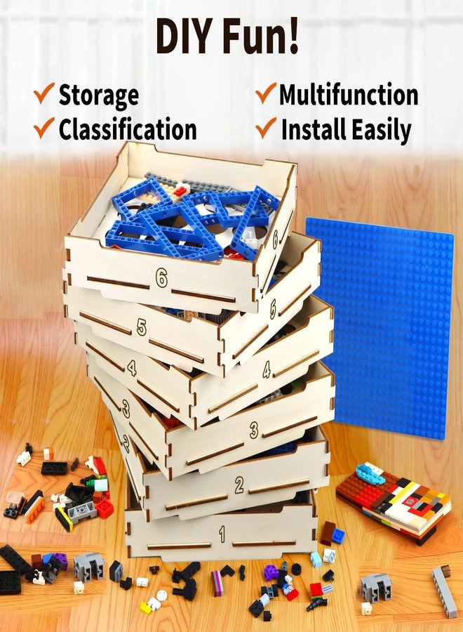 WSBXBB 6 Tray Sorter Sifter Box Used for Lego, Storage Sorter Brick Box for Lego Blocks, Gift for LegoLover, Gift for Teens and Adults, 5 Different Size Sorter Perfect for LegoBlocks - Image 4