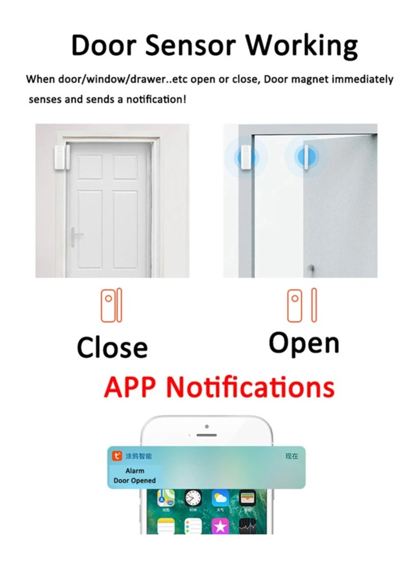 UanTii - Smart Door Window Open Close Detector, Tuya Wifi Door Sensor Smart life App Control - Image 1