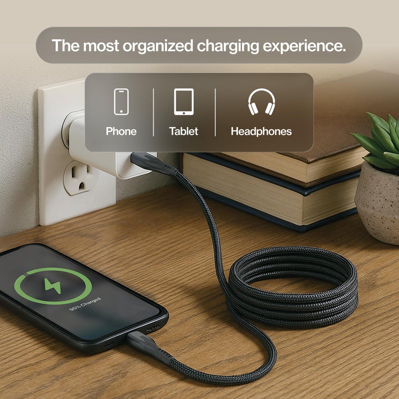 Statik MagStack USB to USB C Cable, A to Type C Charger Fast Charging Phone Charger Cord, On The Go Magnetic Charging Cable for Car, Compatible with iPhone 16 Pro Max, Galaxy S24, 27W 3FT/1M, 3-Pack - Image 4