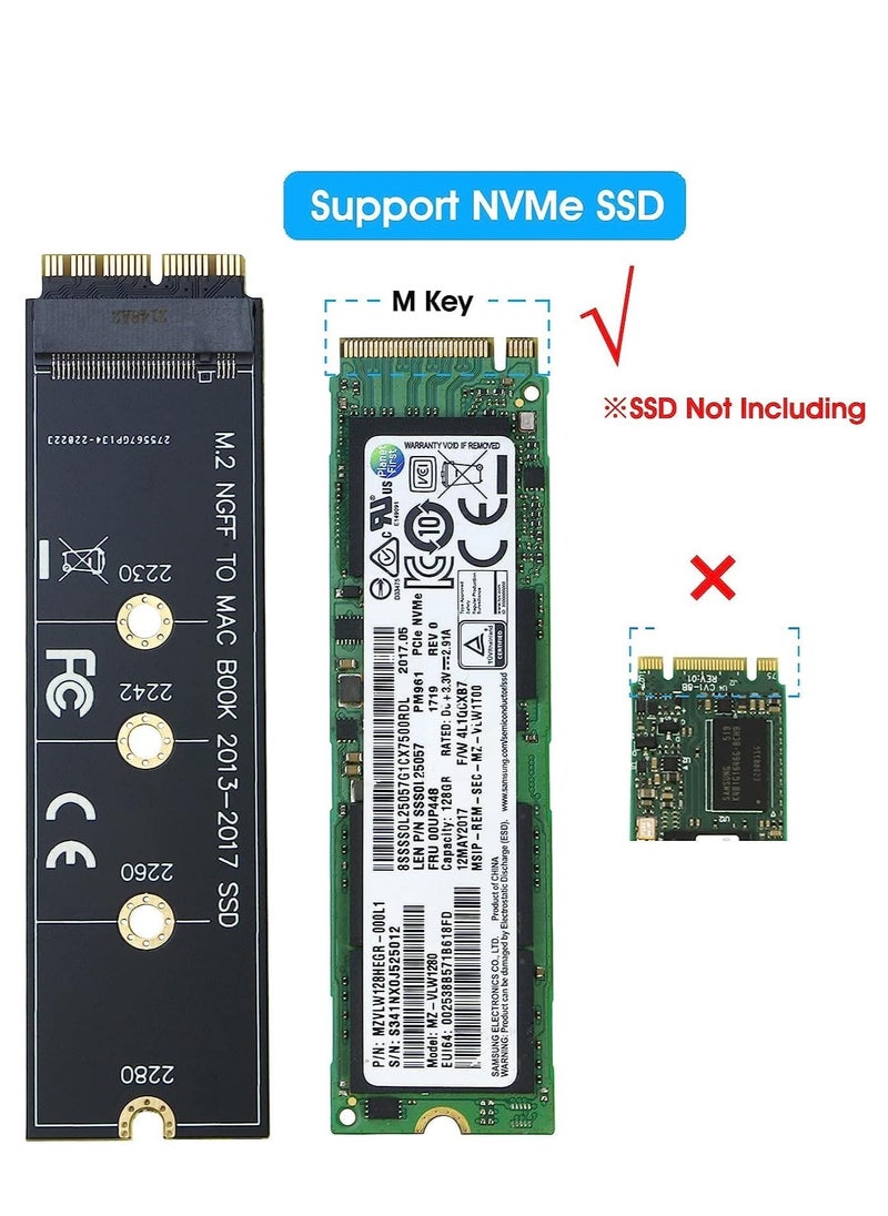 ماركة غير محددة محول ترقية M.2 NVMe SSD الى 12+16 دبوس لجهاز ماك بوك اير (2013-2017 عام) A1465 A1466 وماك برو (اواخر 2013-2015 عام) (EPL-404HS-5 قطع)  - Image 3