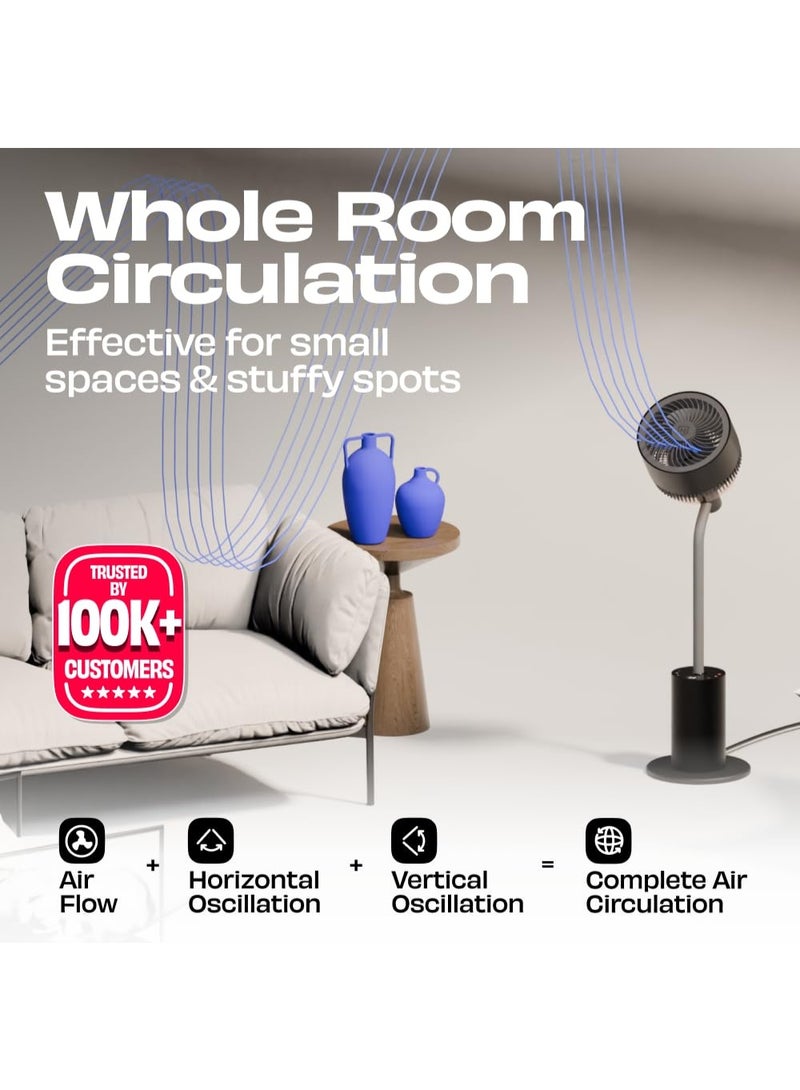 NUUK HALO v2 3D Air Circulation Tower Fan with Mood Lamp | Super Silent Remote Controlled Standing BLDC Fan | 12 Wind Speeds & 4 Fan Modes | 120˚ Horizontal & 90˚ Vertical Oscillation | 3 NIDEC Motors - Image 4