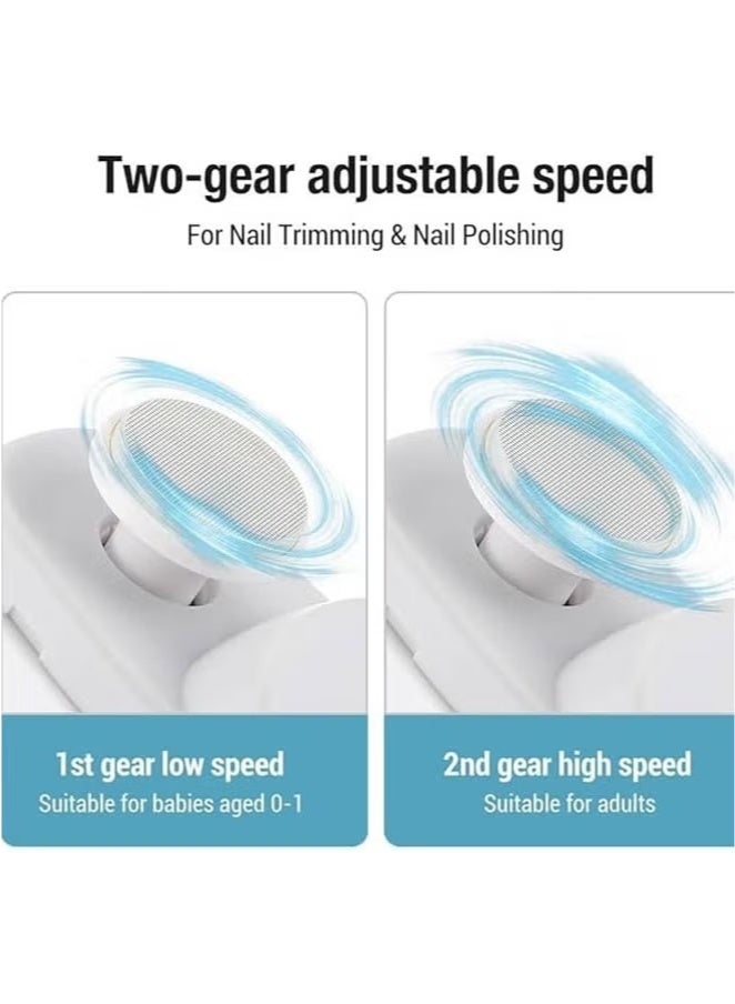 BOUND MOAT 【 Safe and hand-safe 】 Automatic nail sharpener, LED lighting + multi-speed adjustment, silent, low-noise and precise grinding, suitable for babies of different ages. White - Image 4