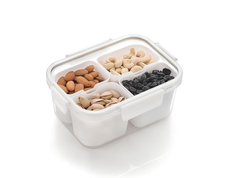 SOCATHEY Dry FruitMasala Box For Kitchen SPICE NUTS BOX Food Container Spices Storage Containers Snack Platters Airtight With Lid with 4 Partition 1 PCS2025 - Image 5