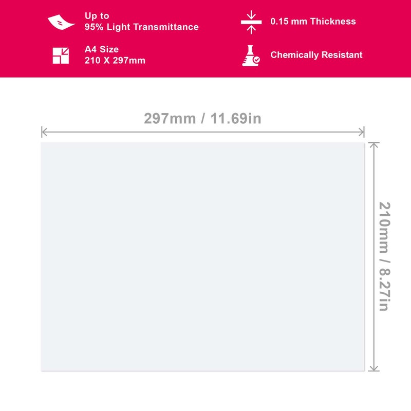 Phrozen فيلم Phrozen PFA (nFEP) للإصدار (3 قطع، حجم A4 210 × 297 مم)، استخدامات طويلة الأمد، نتائج طباعة دقيقة، لجميع طابعات LCD ثلاثية الأبعاد، الأفضل لسلسلة Phrozen Sonic، Sonic Mini 8K، Sonic Mini 8KS - Image 3