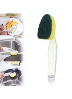 Wishbone Wishbone Plastic Kitchen Sink Dish Soap Dispensing Brush Dish Wand and Cleaning Scrubber with 2 Sponges Refill (Random Colour, Standard Size)  - Image 1