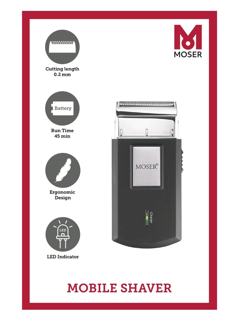 MOSER Duo Kit: T-Cut Beard Trimmer And Mobile Shaver (Made In Germany) | Professional Cordless Trimmer For Men | Rechargeable Shaver | High Precision Blade | Ultra-Close Cut | 1591-0170 + 3615-0052B Black - Image 4