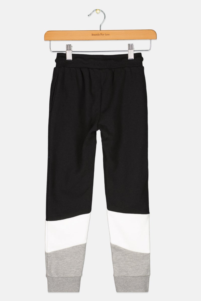 CONVERSE Kids Girl Brand Logo Stretchable Track Pants, Black Combo - Image 2