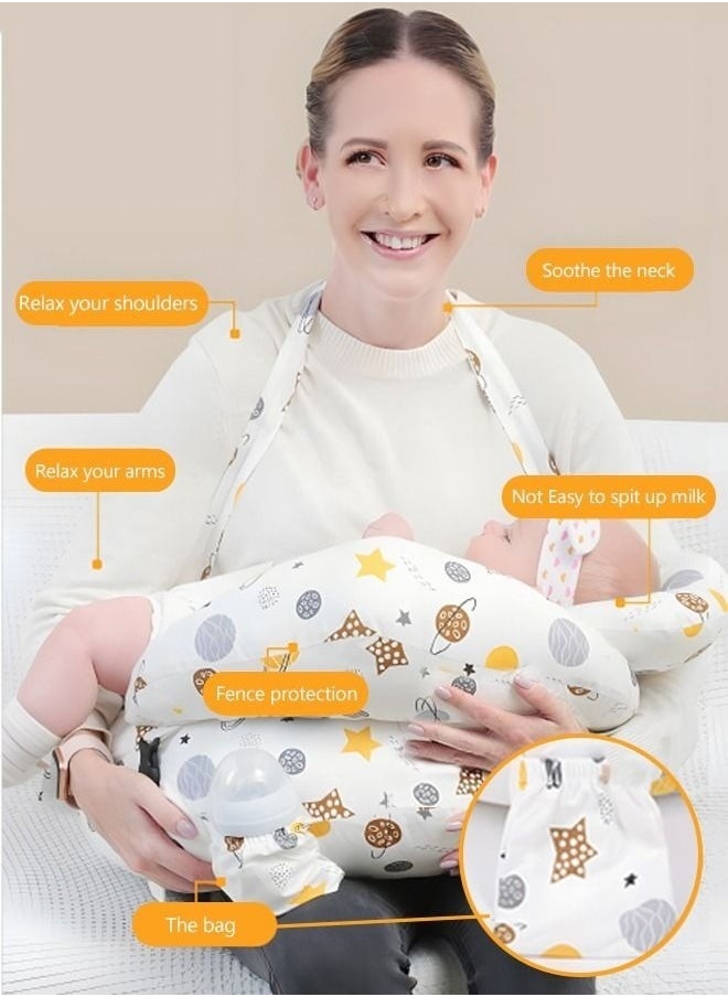 MIXDE Nursing Pillow for Breastfeeding, Multi-Functional Original Plus Size Breastfeeding Pillows Give Mom and Baby More Support, with Adjustable Waist Strap and Removable Cotton Cover  - Image 1