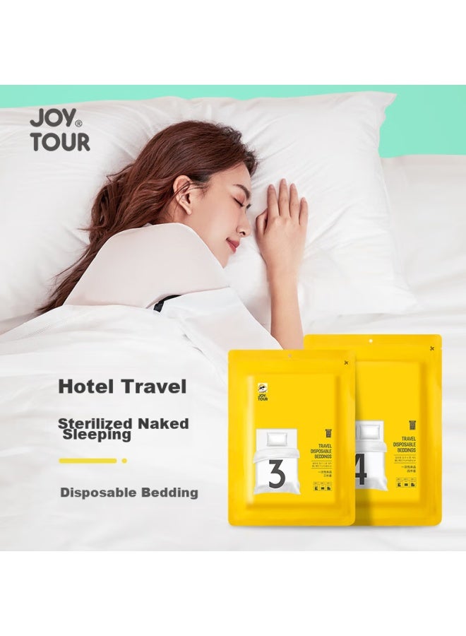 JOY TOUR Joytour Disposable Bed Sheet, Duvet Cover, Pillowcase, Thickened, Enlarged, Sms-grade Sterilized Bedding, Hotel Hygiene Barrier, Single Person Three-piece Set - Image 4