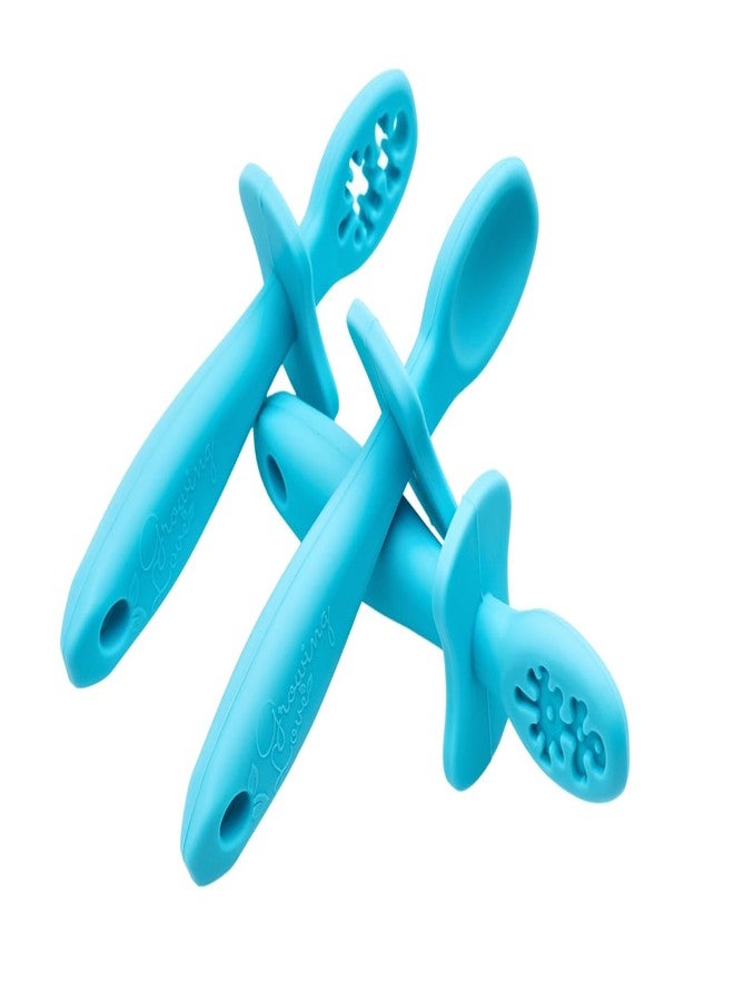 Growing Love Baby Spoons Set, Self Feeding 6 months, Pre-Spoon, Toddler spoon, Baby utensils, training spoon, cuchara bebe, blw, 100% silicone, Anti choke shield - Image 2