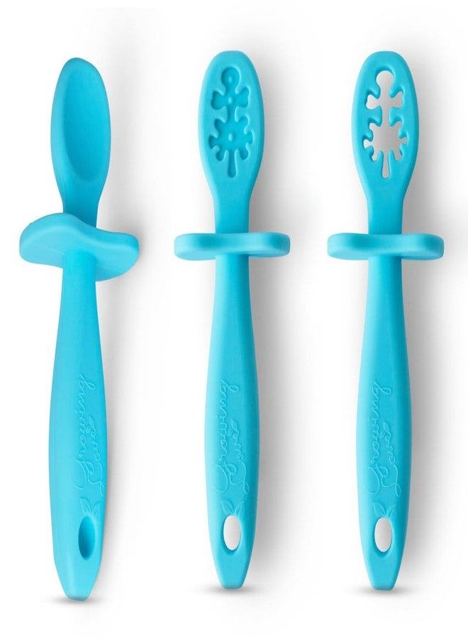 Growing Love Baby Spoons Set, Self Feeding 6 months, Pre-Spoon, Toddler spoon, Baby utensils, training spoon, cuchara bebe, blw, 100% silicone, Anti choke shield - Image 1
