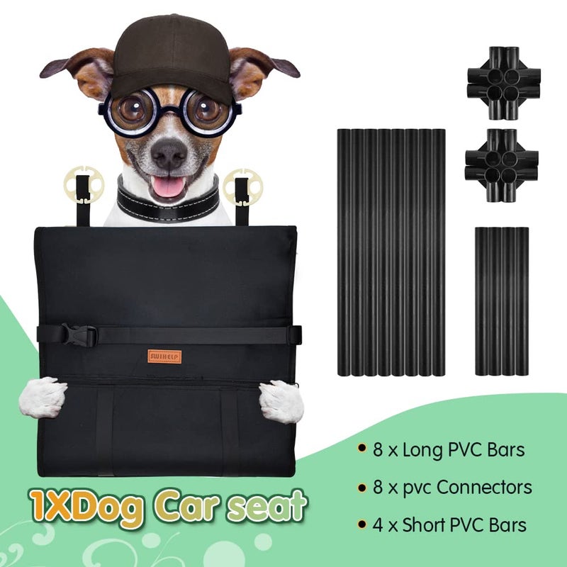 SWIHELP Dog Car Seat Puppy Portable Pet Booster Car Seat with Clip-On Safety Leash and Stable Fram, Anti-Collapse,Perfect for Small Pets - Image 5