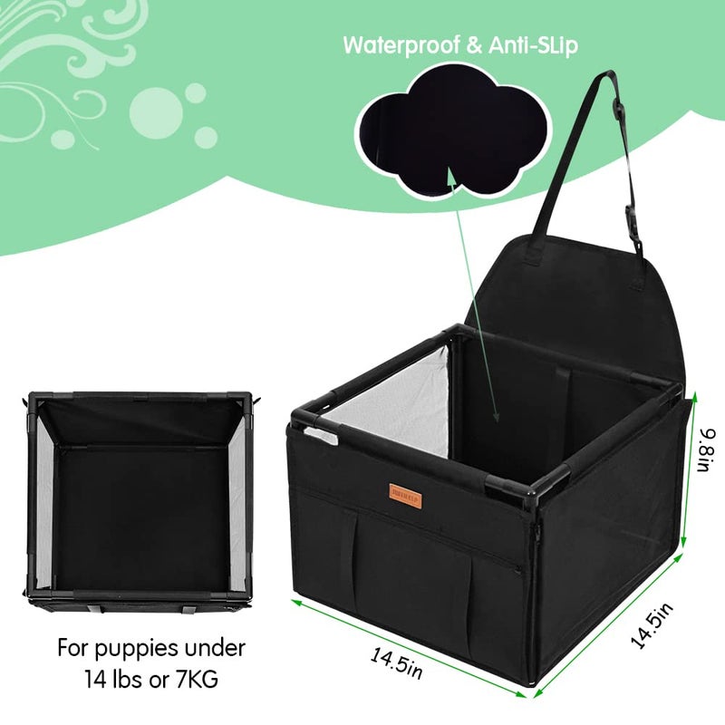 SWIHELP Dog Car Seat Puppy Portable Pet Booster Car Seat with Clip-On Safety Leash and Stable Fram, Anti-Collapse,Perfect for Small Pets - Image 4