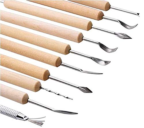 Elinka Pottery Tool KitRibbon Polymer Clay Sculpting Modeling Tools for Beginners Professionals Kids Art CraftsSmooth Wooden Handles Ceramic Tool Set - Image 4