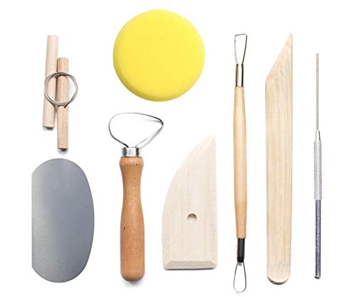 Elinka Pottery Tool KitRibbon Polymer Clay Sculpting Modeling Tools for Beginners Professionals Kids Art CraftsSmooth Wooden Handles Ceramic Tool Set - Image 3