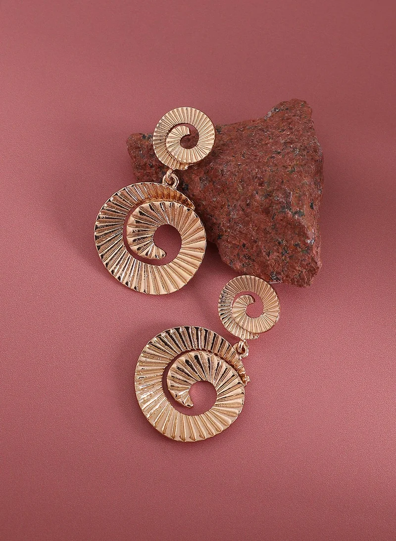 SOHI Metallic Swirl Artificial Drop Earring Jewellery