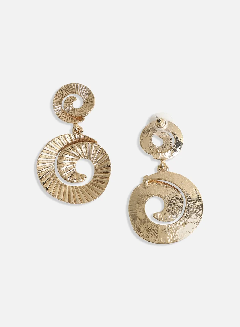 SOHI Metallic Swirl Artificial Drop Earring Jewellery