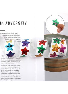 Generic Smiling Star Stickers, 1000 pcs 1 Inch Small Star Stickers Roll Self Adhesive Glitter Sparkly Foil Star Holographic Stickers for Kid School Classroom Teacher Reward Decoration Crafts Supplies (2PACK)  - Image 5