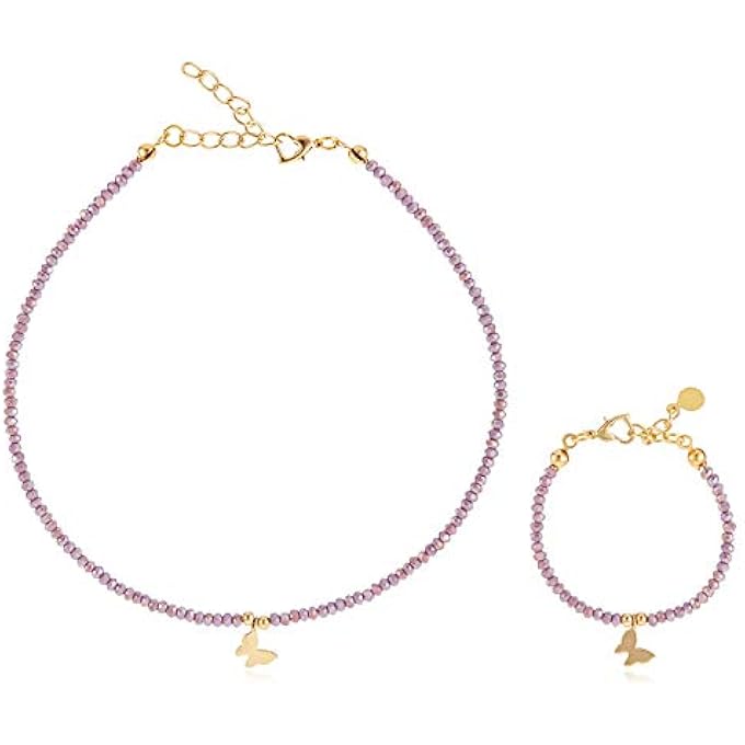 rayihni Gold Plated Necklace & Bracelet With Butterfly For Kids & Teenagers - Ee3862Klpr