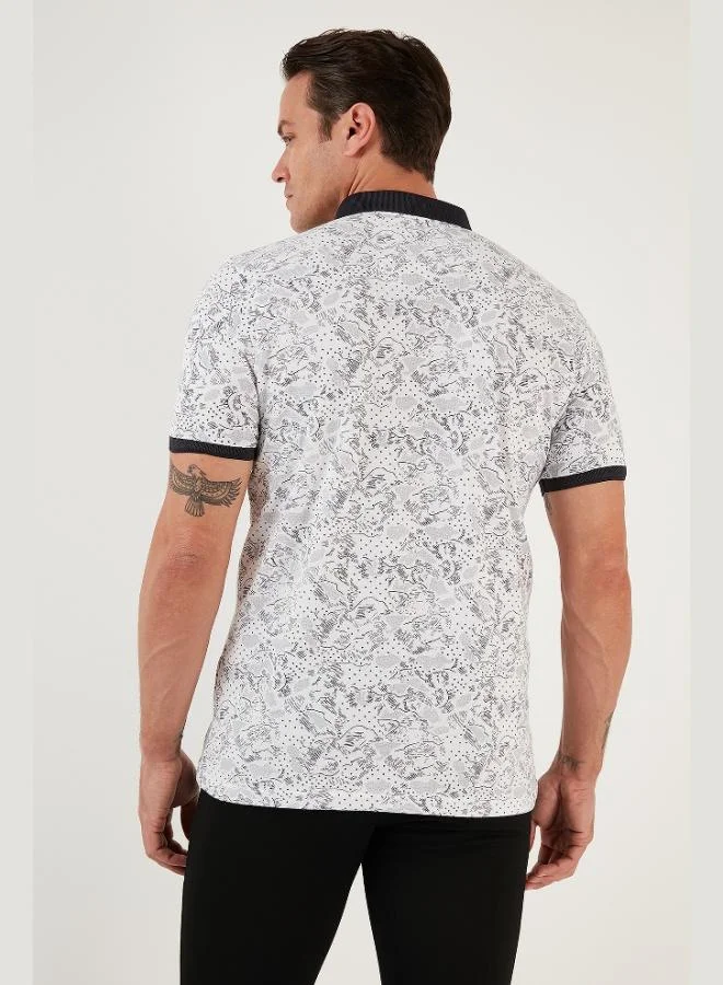 Buratti  Buratti Patterned Cotton Slim Fit Polo Collar T Shirt Men's Polo Collar T-Shirt 646B3540 for Men | Best Price UAE