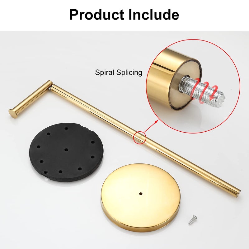 BGL Freestanding Toilet Paper Holder Gold  Toilet Paper Holder with Reserve Storage Paper Rolls  Toilet Paper Holder On Floor - Image 5