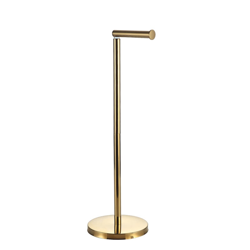 BGL Freestanding Toilet Paper Holder Gold  Toilet Paper Holder with Reserve Storage Paper Rolls  Toilet Paper Holder On Floor - Image 1