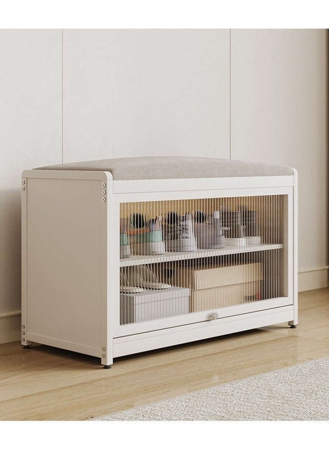 والالا مقعد رف الأحذية، خزانة أحذية بمدخل المنزل، مع وسادة منجدة ناعمة، باب شفاف، رف أحذية يمكن تخزينه في المنزل الصغير - Image 1