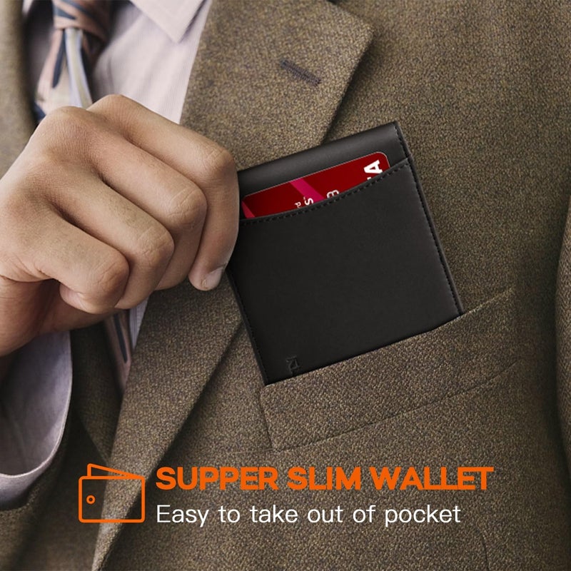 RUNBOX Slim Money Clip Wallets for Men RFID Blocking 11 Card Holder Minimalist Small Leather Bifold Men's Front Pocket Wallet Gift Box - Image 3