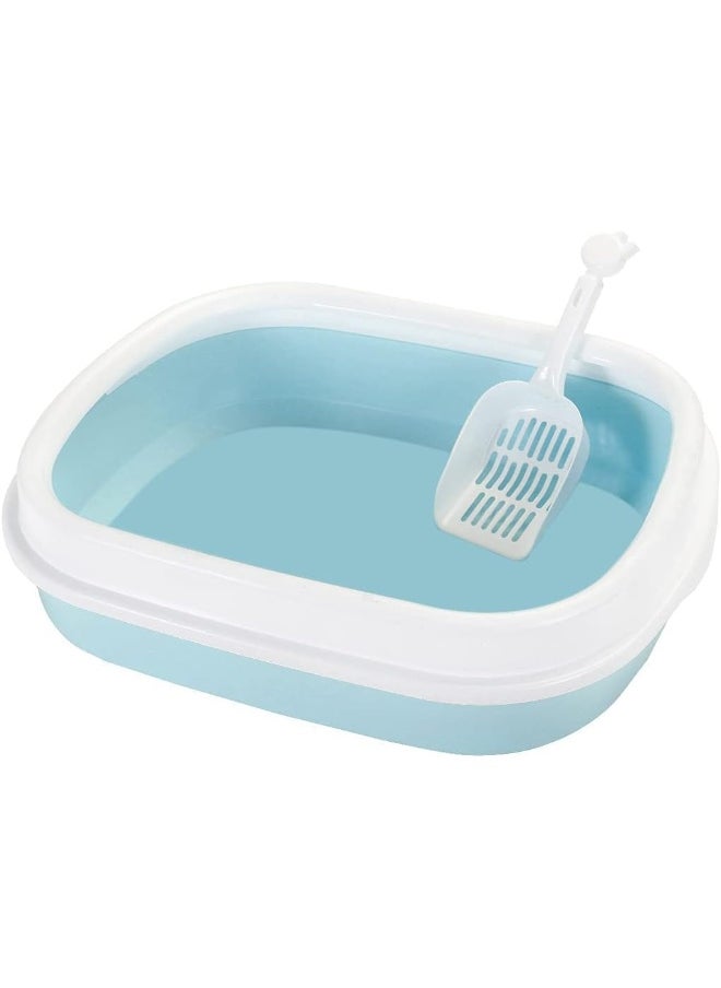 Mumoo Bear Mumoo Bear Cat Litter Box, Large Size With High Sides 47cm x 39cm x 13cm, Pvc Cat Litter Scooper As Gift-Assorted Color  - Image 1