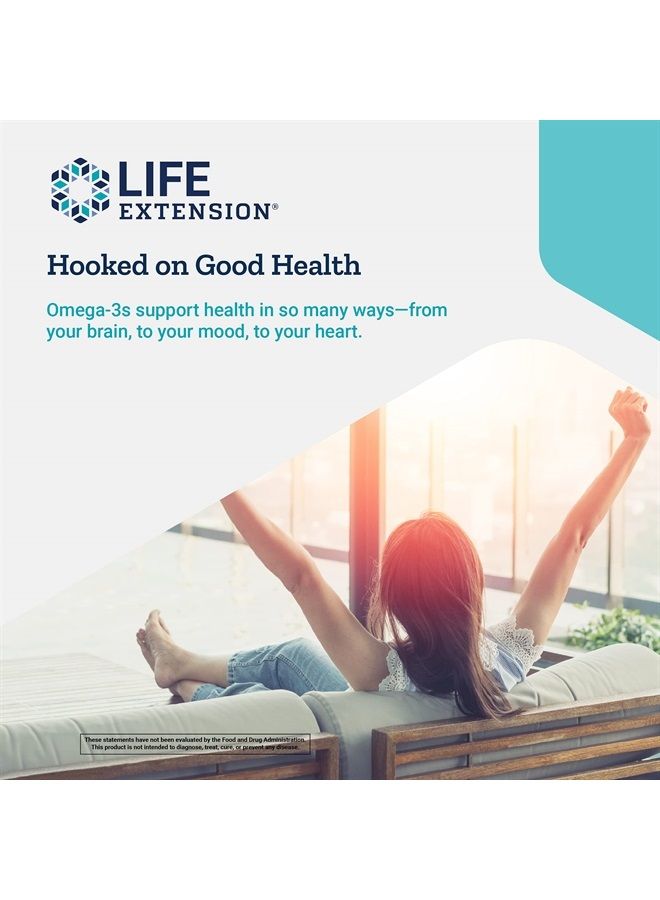 Life Extension Mega EPA DHA, Fish Oil, EPA Omega-3 Fatty Acid, DHA Omega-3 Fatty Acid Heart, Brain & Joint Health, high Potency, Gluten-Free, Non-GMO, 120 softgels - Image 5