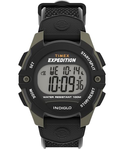 Timex Men's Expedition 41mm Watch - Black Strap Digital Dial Green Case - Image 1