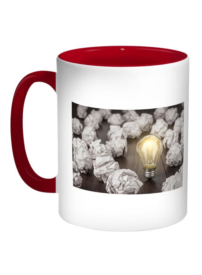 RYN Positive Thoughts Printed Coffee Mug Red/White/Yellow 11ounce