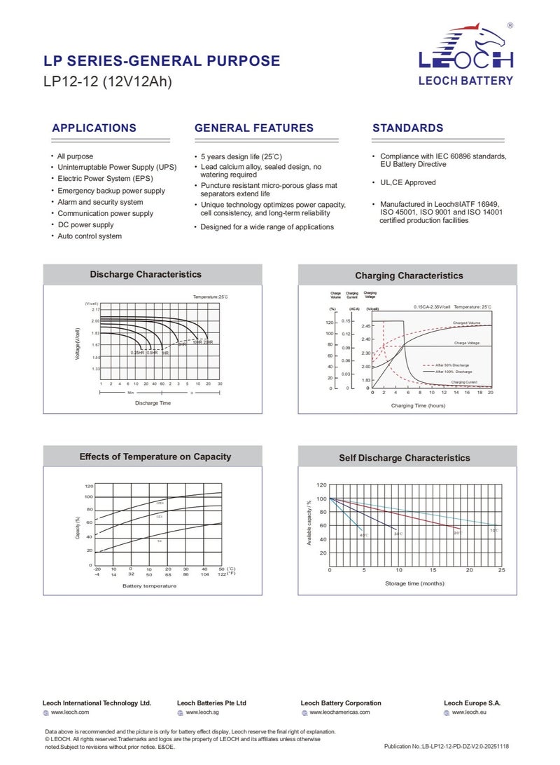 ليوك بطارية لويش 12 فولت 12 امبير معدل تشغيل يصل الى 5 سنوات - Image 3