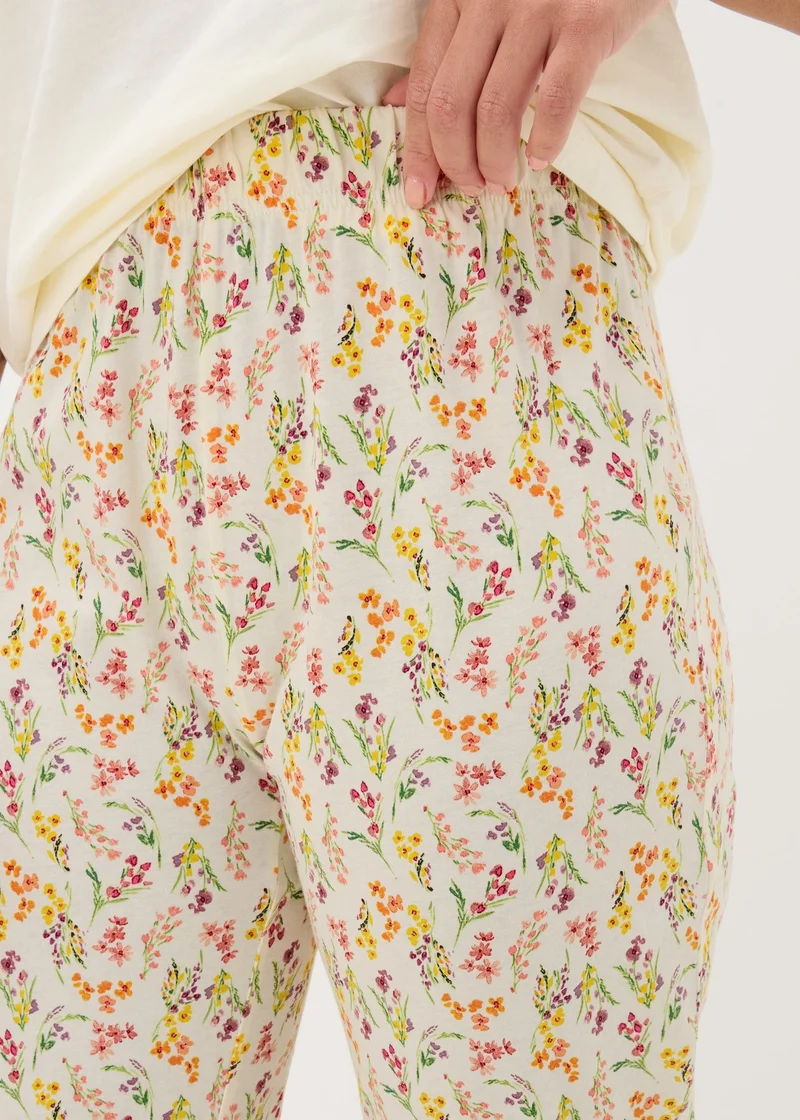 Matalan Cream Floral Print Pyjama Bottoms