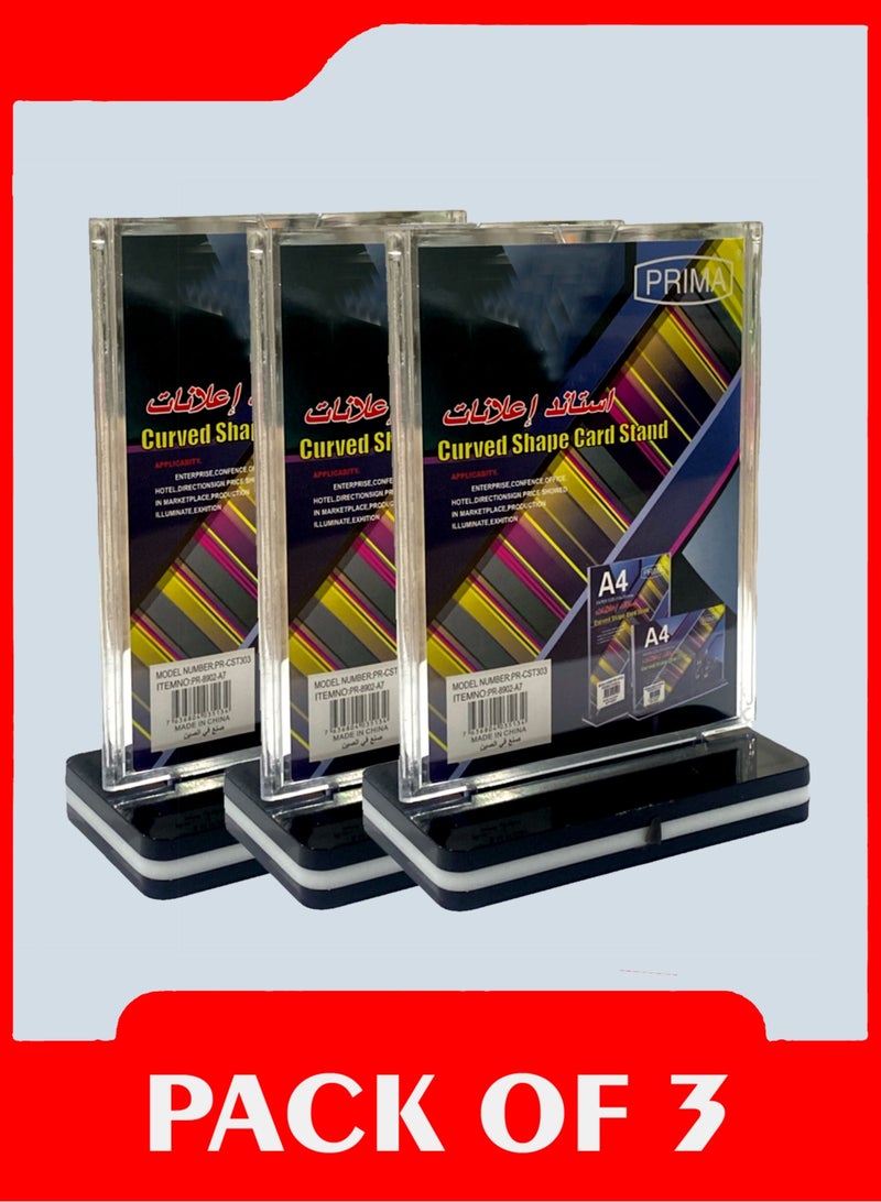 بريما حامل إعلاني ذو قاعدة طويلة Pack Of 3 - Image 1