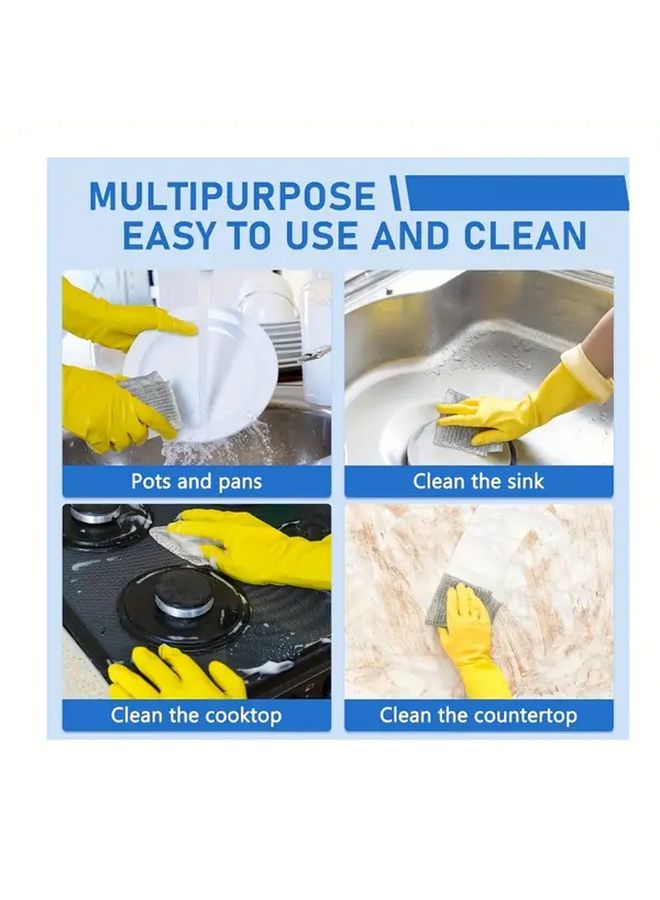 2 Pcs Steel Wire Cleaning Cloth Dish Scrub Pads Durable Kitchen Scrubber Tool - Image 5