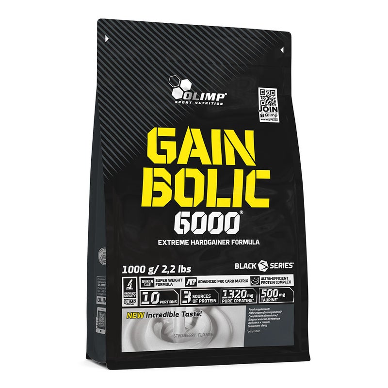 أولمب مكمل Gain Bolic 6000 Mass Gainer من Sport Nutrition بنكهة الموز، 1 كجم (2.2 رطل) - مكمل غذائي غني بالبروتين والكربوهيدرات لدعم العضلات