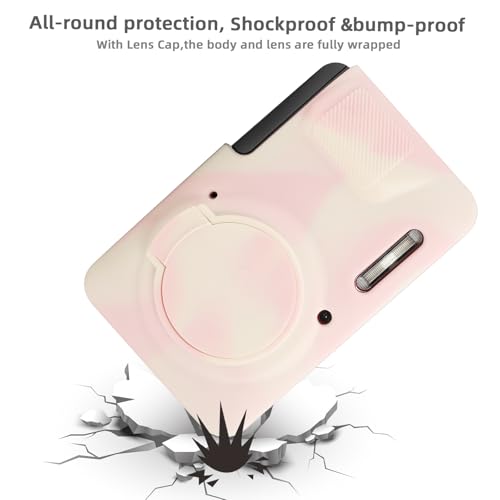 Yoocheese Camera Case for Kodak Pixpro FZ55, Pink Silicone Protective Cover, Slim Fit Design with Accessories (Cute Textured) - Image 3