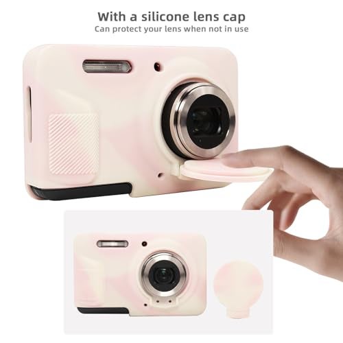 Yoocheese Camera Case for Kodak Pixpro FZ55, Pink Silicone Protective Cover, Slim Fit Design with Accessories (Cute Textured) - Image 4