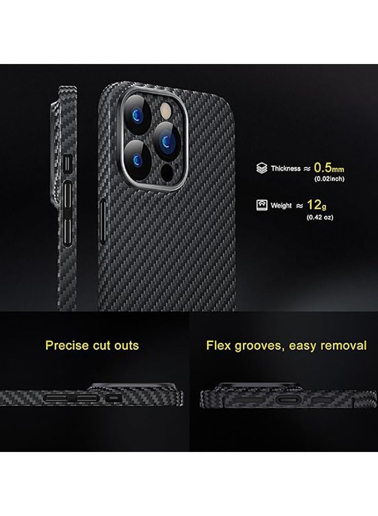 QIRG For iPhone 16 Pro Case Carbon fiber pattern, 0.5mm Slim Fit for iPhone 16 Pro Carbon Fiber Thin Case - Image 3