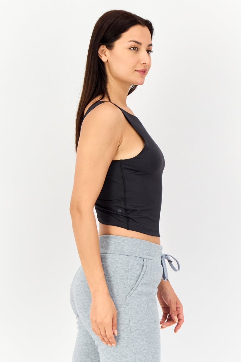 Adidas Women Sportswear Fit Sleeveless Training Tank Top, Black - Image 3